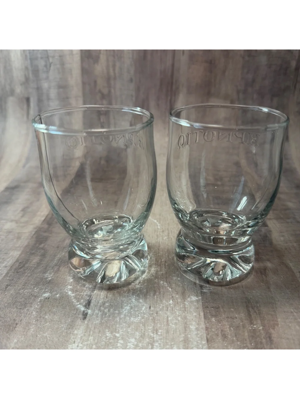 Set of 2 HPNOTIQ Clear Glass Footed Glasses Tasting On The Rocks Barware